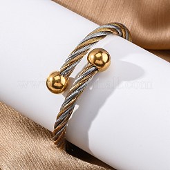 Bracelets joncs torques en acier inoxydable 304 pour femmes&nbsp;BJEW-P310-12GP