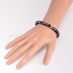 Fabrication de bracelet extensible en perles de verre à fil élastique coréen&nbsp;BJEW-JB02167-03