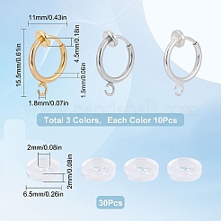 30 Stück 3 Farben Messing Clip-On Ohrring Zubehörse&nbsp;KK-SC0003-26