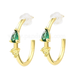 Pendientes de aro de latón chapado en oro real de 18k&nbsp;EJEW-L270-10G