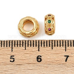 Messing Mikro ebnen Zirkonia European Beads&nbsp;KK-F910-02G