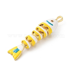 Pendenti in ottone micro pavé di zirconi cubici arancioni&nbsp;CU-CBA03AF-15G