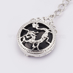 Natürlicher schwarzer Achat keychain&nbsp;KEYC-P041-C06