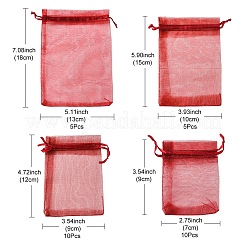30 Stück 4 Stile rechteckige Organzabeutel Schmuckaufbewahrungsbeutel Hochzeitsgeschenk Party Mesh Kordelzug Geschenk&nbsp;OP-FS0001-01A