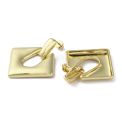 Boucles d'oreilles pendantes en forme de losange creux en laiton plaqué en rack&nbsp;EJEW-M237-09G