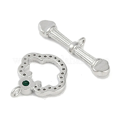 Messing Micro Pave klare Zirkonia Knebelverschlüsse&nbsp;KK-K391-15P