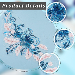 Polyester Stickerei Spitze Nähornamente&nbsp;DIY-WH20031-078B