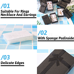 Rechteckige Schmuck-Geschenkboxen aus Papier mit Schleife&nbsp;CON-TAC0010-79A