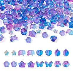 160pcs 8 cuentas de vidrio pintadas con spray transparente estilo&nbsp;GLAA-BY0001-01