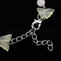 Papillon naturel nouveaux bracelets de perles de jade pour fille femmes&nbsp;BJEW-S145-002A