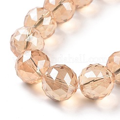 Chapelets de perles en verre électroplaqué&nbsp;EGLA-J140-FR03-16mm