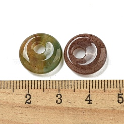 Natürlicher indischer Achat Donut/Pi-Scheibenanhänger&nbsp;G-G142-02R
