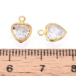Pendentifs en laiton zircon cubique clair&nbsp;KK-ZX025-73C