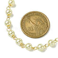 Fatti a mano rotonda perline perle di vetro catena per collane bracciali fare&nbsp;AJEW-JB00036-07
