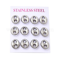 6 Paar Ohrstecker aus 304 Edelstahl&nbsp;EJEW-P340-02P