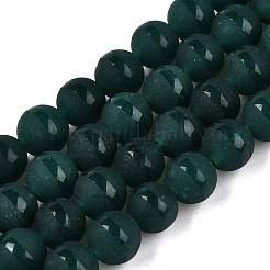 Brins de perles de jade blanc naturel givré&nbsp;G-T138-8mm-209I