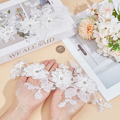 2 Stück 2 Stile 3D-Blumen-Polyester-Stickerei zum Aufnähen&nbsp;DIY-CY0001-03A