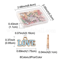 48 Stück 8 Farben Anhänger aus Emaille mit Valentinstagsthema&nbsp;ENAM-FS0002-51