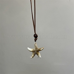 Sommer Strand Seestern Acryl Anhänger Kunstwildleder Kordel verstellbare Halsketten&nbsp;FS-WG7589B-01