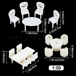 6 Satz 3 Stile Mini-Plastikstühle und Tisch Miniatur-Display-Dekorationen&nbsp;AJEW-OC0004-12