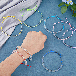 8 Stück 8 Farben natürliches Quarzkristall-Armband-Set mit geflochtenen Perlen&nbsp;BJEW-FI0001-36