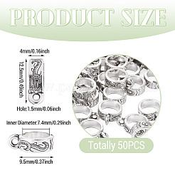 50 pz staffe per tubi in lega di stile tibetano&nbsp;FIND-TAD0001-05