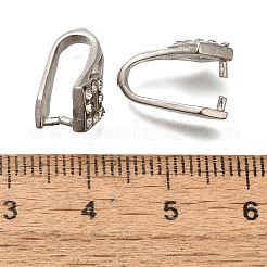 Placcatura sotto vuoto pvd e ottone placcato a lunga durata con ganci a pizzico in strass&nbsp;KK-S402-06C-NR