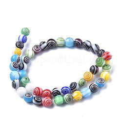 Handmade Millefiori Glas runde Perlen Stränge&nbsp;X-LK-R004-93