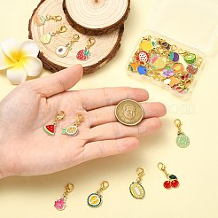 30 Stück 30 Stile Legierung Emaille Obst Anhänger Dekorationen&nbsp;HJEW-CJ00095