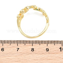 Anillos abiertos tipo brazalete de latón con circonitas cúbicas engastadas&nbsp;CU-CBACDF6-09G-01
