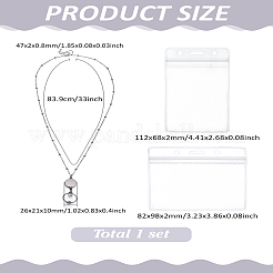 1 Set ausziehbarer Ausweishalter aus Legierung mit Satellitenketten aus Messing&nbsp;DIY-LP0001-79B