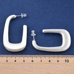 Orecchini a bottone rettangolari in ottone da donna&nbsp;EJEW-U055-22S