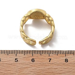 Offene Manschettenringe aus Messing mit Mikropavé und klaren kubischen Zirkonia für Damen&nbsp;RJEW-K289-02G-D