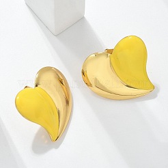 Boucles d'oreilles à tige en acier inoxydable 304 en forme de cœur&nbsp;LS-EJEW-A130-01G-02