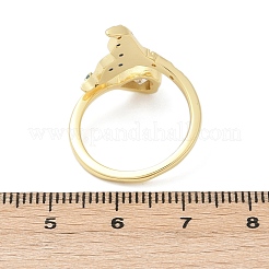 Bagues de manchette en zircone cubique transparente en laiton&nbsp;RJEW-V013-01G