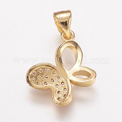 Colgantes de Latón Cubic Zirconia&nbsp;ZIRC-K070-22G