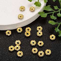 Perles d'espacement en strass cristal de qualité A en laiton&nbsp;RB-A006-6MM-G