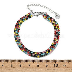 Bracciali a catena con strass in acciaio inossidabile 304 per donna&nbsp;BJEW-Z143-23P-01