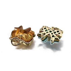 Breloques en laiton avec zircone cubique de micro pave&nbsp;KK-Q043-02G