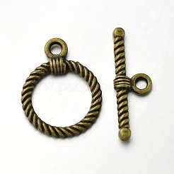 Chiusure toggle anello in lega stile tibetano&nbsp;PALLOY-N0112-01
