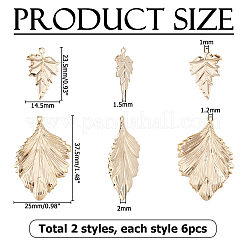 12pcs 2 styles pendentifs en laiton&nbsp;KK-HS0015-52