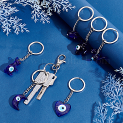 8 porte-clés en verre de 8 styles&nbsp;KEYC-PH0001-53