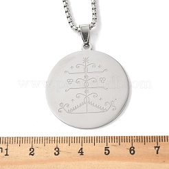 201 Halsketten mit Ogou-Feray-Veve-Anhänger aus Edelstahl mit Gravur&nbsp;LS-NJEW-H065-02P
