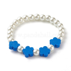 Bracciale elasticizzato con perline di fiori per bambini&nbsp;BJEW-JB07188