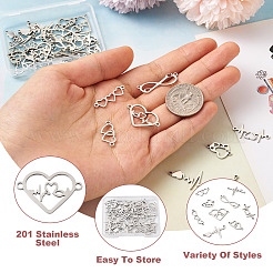 36 Stück 9 Stile 201 Edelstahl-Anschluss-Charms&nbsp;STAS-PJ0001-32