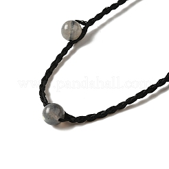 Colliers de perles tressées en labradorite naturelle&nbsp;NJEW-K258-06E