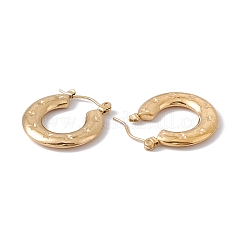 Pendientes de aro con forma de donut y estrella de acero inoxidable 304 con revestimiento iónico (IP) para mujer&nbsp;EJEW-E199-03G