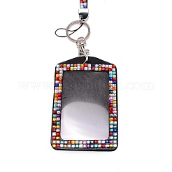 Rechteckiges Kunstleder mit Strass-Telefonkartenhalter&nbsp;AJEW-WH0230-48B
