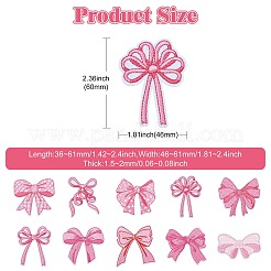 10 Stück 10 Stile Bowknot-Thema computergesteuerte Stickerei Stoff zum Aufbügeln/Aufnähen Patches&nbsp;PATC-CJ0001-03