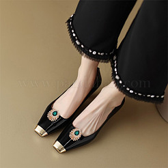 4 stücke 2 arten pfauenfeder legierung strass schuh schnalle clips&nbsp;AJEW-AR0001-83